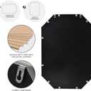 20"x28" Octagon Metal Mirror, Farmhouse Silver Bathroom Mirror, Rectangle Wall Mounted Vanity Mirror Hanging for Bedroom Entryway Living Room Farmhouse Horizontal/Vertical