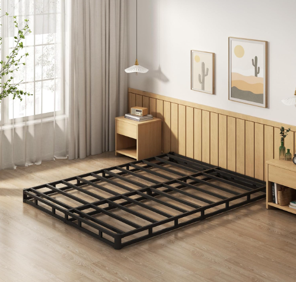 EMODA 5 Inch Box Spring Full Size Metal Bed Base with Fabric Cover (Full)