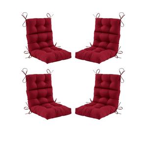 COOS BAY Outdoor/Indoor High Back Chair Cushions 46x22 Inch, Tufted Patio Seat Back Cushions, Replacement Seat Pads, 4Count, Red Purple