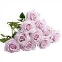ENALGRE Artificial Flowers Artificial Roses Fake Roses 23.2In Long Stem Artificial Flowers for Tall Vase Silk Rose 20PCS Suitable for Wedding Party Decor Valentine's Day DIY Bouquet Spring (Purple)