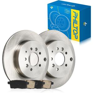 PHILTOP Rear Brake Pads and Rotors Kit, OE Carbon Fiber Ceramic Brake Pads and Rotors for Mazda 2007-2015 CX-9 31480 D1259