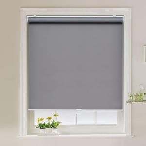 Cordless Roller Shades Blackout Blinds for Windows Room Darkening Rolled Up Shades with Spring System, UV Protection Window Shades Door Blinds for Home and Office (52" W x 72" H, Grey)