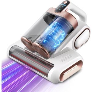 KANAD Cordless Mattress Vacuum Cleaner, 15Kpa Bed Vacuum Cleaner with 253.7nm UV-C Light, HEPA Filter & Ultrasonic, Versatile Handheld Vacuums for Bed, Sofa, Couch, Crib (White)