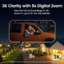 aosu T2 Pro Security Cameras Wireless Outdoor, 3K Dual Cam No Blind Spot Security Camera for Home, 170 Wide + 360 PTZ, AI Human Vehicle Tracking, Solar Powered, Local Storage