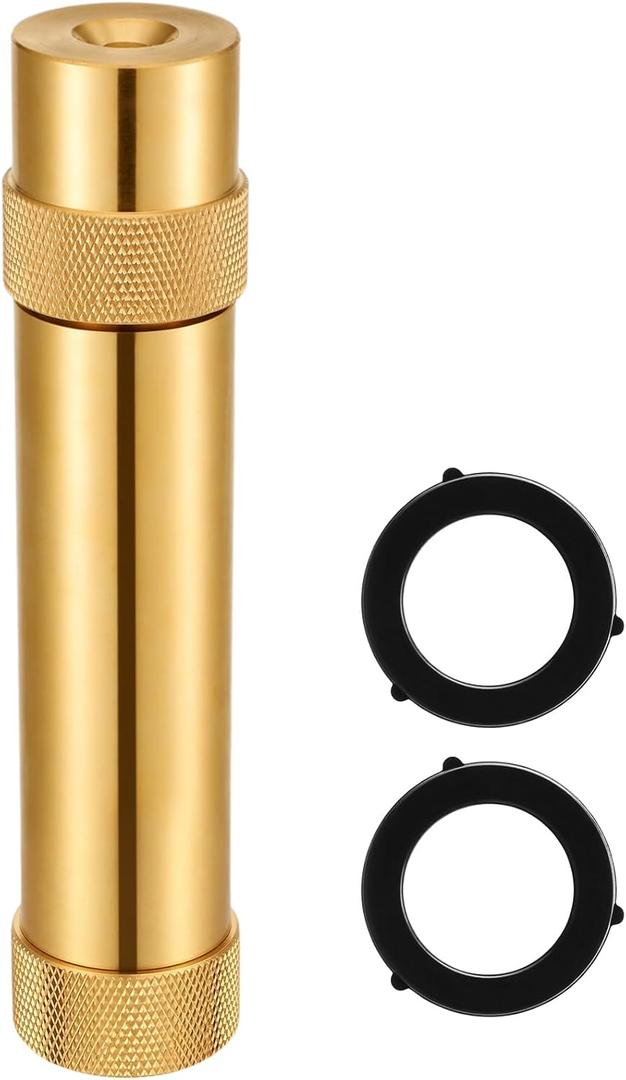 Brass High Pressure Twist Hose Nozzle 5.35" Heavy Duty Adjustable Spray with 2 Rubber Washers Brass Garden Hose Nozzle for Patio Lawn Car Wash