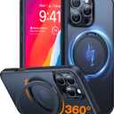 TORRAS 360Rotatable Magnetic for iPhone 16 Pro Case 6.3 inch, Fit for MagSafe 16 Pro Phone Case, 16FT Military Grade Shockproof, Flush Stand Ring, Translucent Slim Protective Ostand, Clear