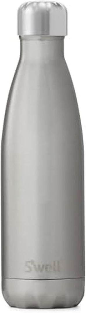 S'well Stainless Steel Water Bottle - 17 Fl Oz - Silver Lining - Triple-Layered Vacuum-Insulated Containers Keeps Drinks Cold for 36 Hours and Hot for 18 - BPA-Free - Perfect for the Go