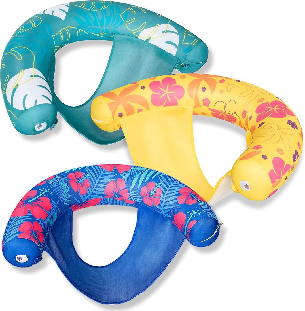 SLOOSH Pool Floats Noodle Chair,3 Packs Inflatable Pool Noodle Sling Floatie, Swimming Party Floating Chair Floats for Adult Summer Water Beach