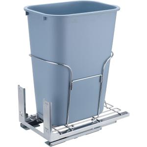 VEVOR Pull Out Trash Can, 37 Quart Recycling Bin with Silent Slide, 110 lbs Load Capacity Heavy Duty Garbage Under Mount Kitchen Waste Container for Kitchen Cabinet, Sink