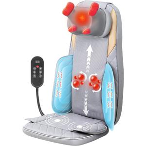 Shiatsu Neck and Back Massager with Heat, Full Back Kneading Back Massager for Pain Relief Deep Tissue, Massage Chair Pad with Adjustable Neck Massager, Portable Back Massager for Chair