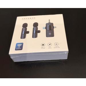 Wireless Lavalier Microphone, Dual Mics, Plug and Play, 20m Range, for Live Show, Interview, and Vlog