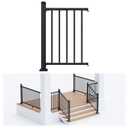 Egadis 36 in. H x 2 ft. W Porch and Deck Railing Kit, Aluminum Railing Kit, Textured AAMA 2604 Powder-Coat Finish Modular Rail System for Outdoor Decks, Porches & Balconies (1 Post, 1 Panel)