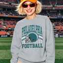 MNLYBABY Football Sweatshirt Women Game Day Sweatshirts Football Team Fans Pullover Long Sleeve Crew Neck Tops (Gray, XXL)