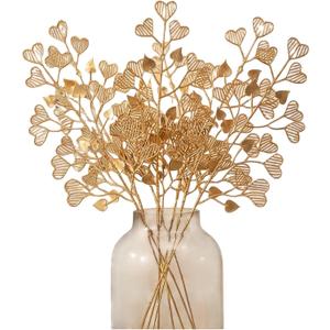 40 Pcs Decor Fake Heart Leaves for Christmas Decoracion Gold Leaf