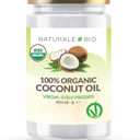 NaturaleBio Organic Virgin Coconut Oil 32 fl oz Raw Cold Pressed for Skin, Hair, Moisturizer, Massage, Body, Hand, Cream, Vegan Butter Alternative, Ideal Lotion, Perfect Care