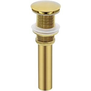 Bathroom Sink Drain Without Overflow,Pop Up Vessel Sink Drain,Brushed Gold,Y1618W-BG