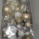 64 Pcs Christmas Ball Ornaments Champagne Gold Silver White Xmas Ornaments Sets 1.6/1.97/2.4 Inch Shatterproof Glitter Xmas Balls Assorted Holiday Neutral Modern Christmas Decor for Tree Home