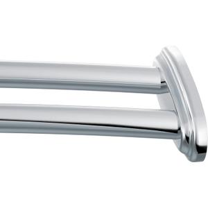 Moen Chrome 60 Inch Adjustable Stainless Steel Double Curve Shower Rod for 5ft Long Shower Tubs, DN2141CH