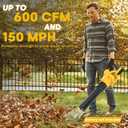 QuliMetal Cordless Leaf Blower Compatible with Dewalt 20V Max Battery, 500CFM/150MPH Electric Leaf Blower Cordless, 6 Speed Modes, Battery Powered Blowers for Lawn Care, Yard (Tool Only)