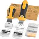 Nicpro 2 PCS Muti-Purpose Razor Blades Scraper Set With 20 Blades Industrial, Adjustable Handle, Cleaning Glass Window Wall Paint, Label Sticker Decal Removal