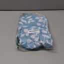 Pioggia Round Vinyl Fitted Tablecloth with Flannel Backing Elastic Table Cloth Waterproof Oil-Proof Plastic Table Cover Best for 25"-31" Round (Blue Leaves)