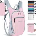 Hiking Backpack 10L/15L Small Daypack Lightweight Packable Travel Foldable Water Resistan for Women Men (Pink, 15L)