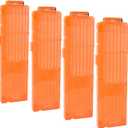 Soft Bullet Clips 18-Darts Quick Reload Clips Magazine Clips for Nerf Toy Dart Gun 4pcs (Transparent Orange)