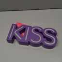 Holiday Home LED Neon Table Sign Kiss - Purple