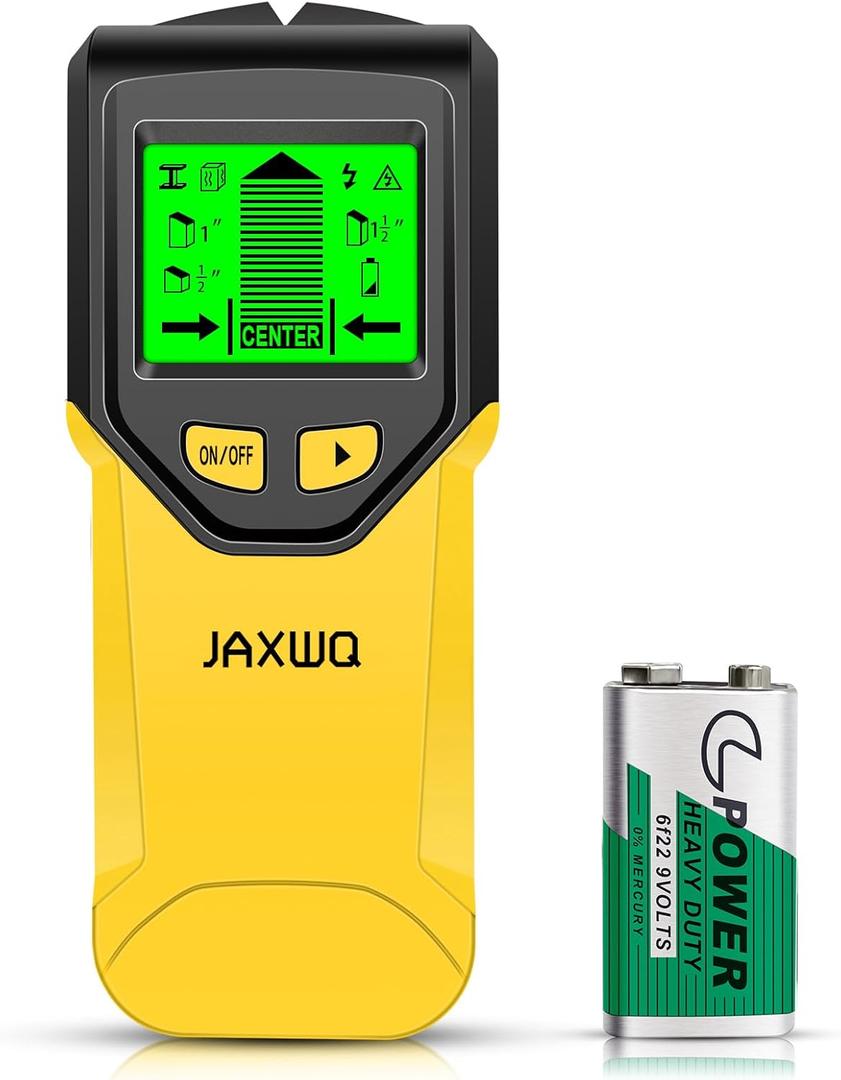 Stud Finder Wall Scanner - 5 in 1 Stud Finder Tool w/Microprocessor Chip and HD LCD Display, Stud Detector Beam Finders for the Center and Edge of Wood AC Wire Metal Studs Joist Pipe (Pollen)
