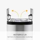 simplehuman 18 Liter / 4.8 Gallon Butterfly Lid Kitchen Step Trash Can, Brushed Stainless Steel
