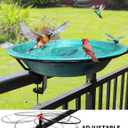 Deck Mounted Bird Bath for Outside, Detachable Birdbath Bowl with Sturdy Clamp, Easy Setup Outdoor Bird Feeder for Garden Patio Lawn Yard Decoration