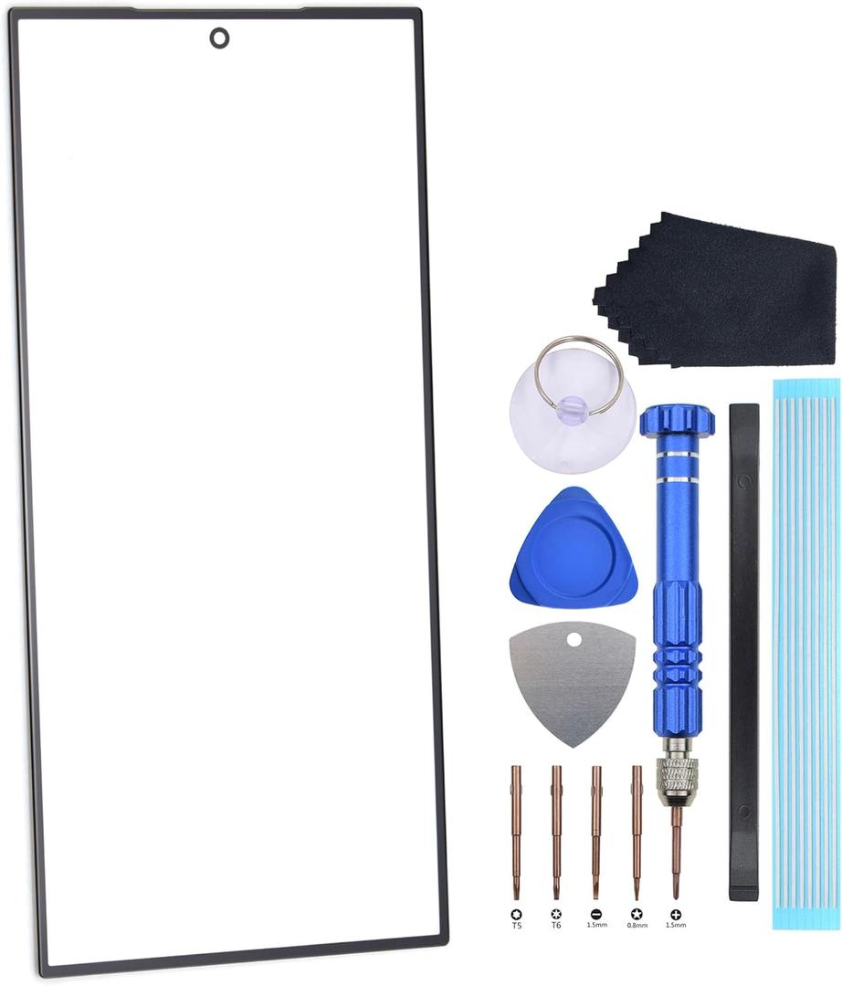 Glass Screen Repair Part for Samsung Galaxy S24 Ultra SM-S928B SM-S928B/DS SM-S928U SM-S928U1 SM-S928W SM-S928N Front Glass Screen Replacement Black