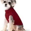 Red S Dog Pullover Sweater, Turtleneck Knitwear for Small & Medium Dogs, Warm Clothes for Bulldogs, Poodles, Yorkshires, Cocker Spaniels