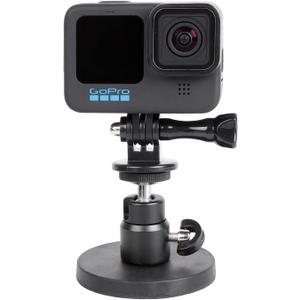 PellKing Magnet Camera Mount for GoPro Insta360 Akaso DJI Action,with Rotation Ball Head Super Strong Rubber Coating Neodymium Magnet for Car, Attaches to Steel or Other Magnetic Surfaces