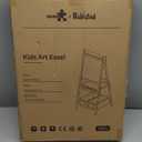 Kids Easel Including 100+ Accessories, Dual-Sided Wooden Easel for Kids Girls Age 3-12 with Magnetic Chalk & Painting Board, Free Height Adjustable Art Easel Supplies for Toddlers (Pink)