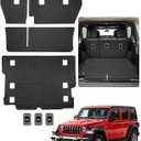 Cargo Mats & Backrest Mats for 2018-2026 Jeep Wrangler JL Unlimited 4 Door | NOT for 4XE/JK/2-Door, All Weather, TPE Trunk Cargo Liner, Seat Back Protector, Custom Fit, for Wrangler JL Accessories 4x4