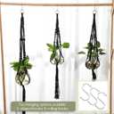 Colingmill 6 Pcs Plastic Plant Propagation with Boho Macrame Hanger Wall Plant Propagation Station Hanging Holder Include Hooks Kit for Indoor Home Garden Office Decor 3 Size (Black)