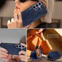 Harryshell Compatible with Samsung Galaxy S24 5G Case Wallet Detachable Phone Cover Dual Zipper [11 Card Slots] with [Theft-Scan Blocking] Crossbody Wrist Strap for S24 6.2" (Crocodile Deep Blue)