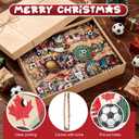 Blueweenly 32 Pcs Mini Soccer Tree Ornaments, Wooden USA Canada Mexico