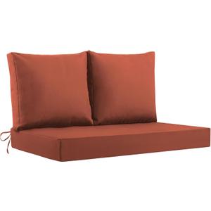 Outdoor Loveseat Cushions Waterproof, 46×26×4 Inch, Fade Resistant Patio Loveseat Cushions for Outdoor Furniture, Outdoor Couch Cushions Set for Bench, Wicker Furniture, Swing, Spice