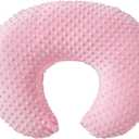 Nursing Pillow and Positioner with Cover for Breastfeeding and Bottle Feeding, Propping Baby, Tummy Time, Baby Sitting Support, Awake-Time Support (Candy Pink, 22" x 17.7" x 5.9")