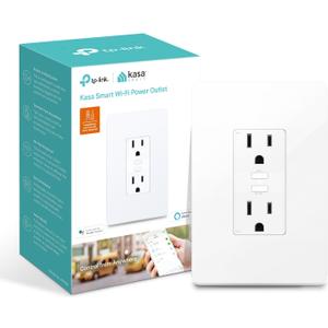 Kasa Smart Plug KP200, In-Wall Smart Home Wi-Fi Outlet Works with Alexa, Google Home & IFTTT, No Hub Required, Remote Control, ETL Certified , White, 1 Pack