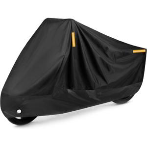 Puroma Motorcycle Cover Heavy Duty Scooter Cover Waterproof Outdoor All Season Universal Weather Quality Protection with Night Reflective, Lock Holes and Storage Bag Fits up to 105" Motorcycle Vehicle, Size XL