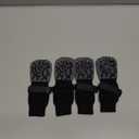 Double Side Non Slip Dog Socks to Prevent Licking Paws, Dog Shoes for Winter Cold Hot Pavement Dog Booties, Night Reflection Paw Protectors for Hardwood Floors Traction Control Indoor (S-less than 25 pounds,Paws width 1.97 inch, 4 pack of Black Socks with Striped anti-slip strip)