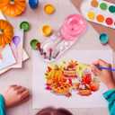 Pink Paint Brush Cleaner with 20 Painting Brushes, 2 Mini Canvas, 1 Mini Easel Stand, No Assembly Required Paintbrush Rinser