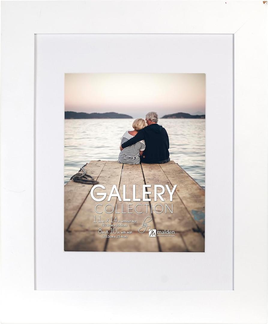Malden White Manhattan Bevel Matted Photo Frame, 14.45 (W) x 17.44 (H) x 0.59 (D)