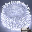 JMEXSUSS 66ft 200 LED White Christmas Lights Indoor Outdoor, Connectable String Twinkle Lights Outdoor Clear Wire Plug in for Bedroom House Fireplace Christmas Tree Decoration