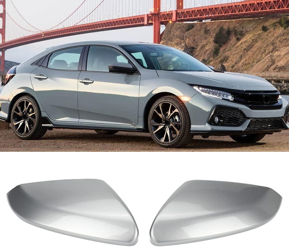 1 Pair Glossy Grey Side Mirror Cover Cap Housing Compatible with Honda Civic 2016-2019 2020 2021 Honda Insight 2019-2021, Direct Replacement, 10-12 inches in length and 4-5 inches in width