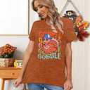 Thanksgiving Shirt for Women Gobble Gobble T-Shirts Funny Turkey Graphic Tee Turkey Day Thanksgiving Tee Top (XXL)