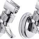 BlingKingdom 2pcs Adjustable Shower Head Holders, No Drill Shower Mounting Brackets Removable Handheld Showerhead Clips Bathroom Suction Cup Handheld Shower Head Bracket (Silver)